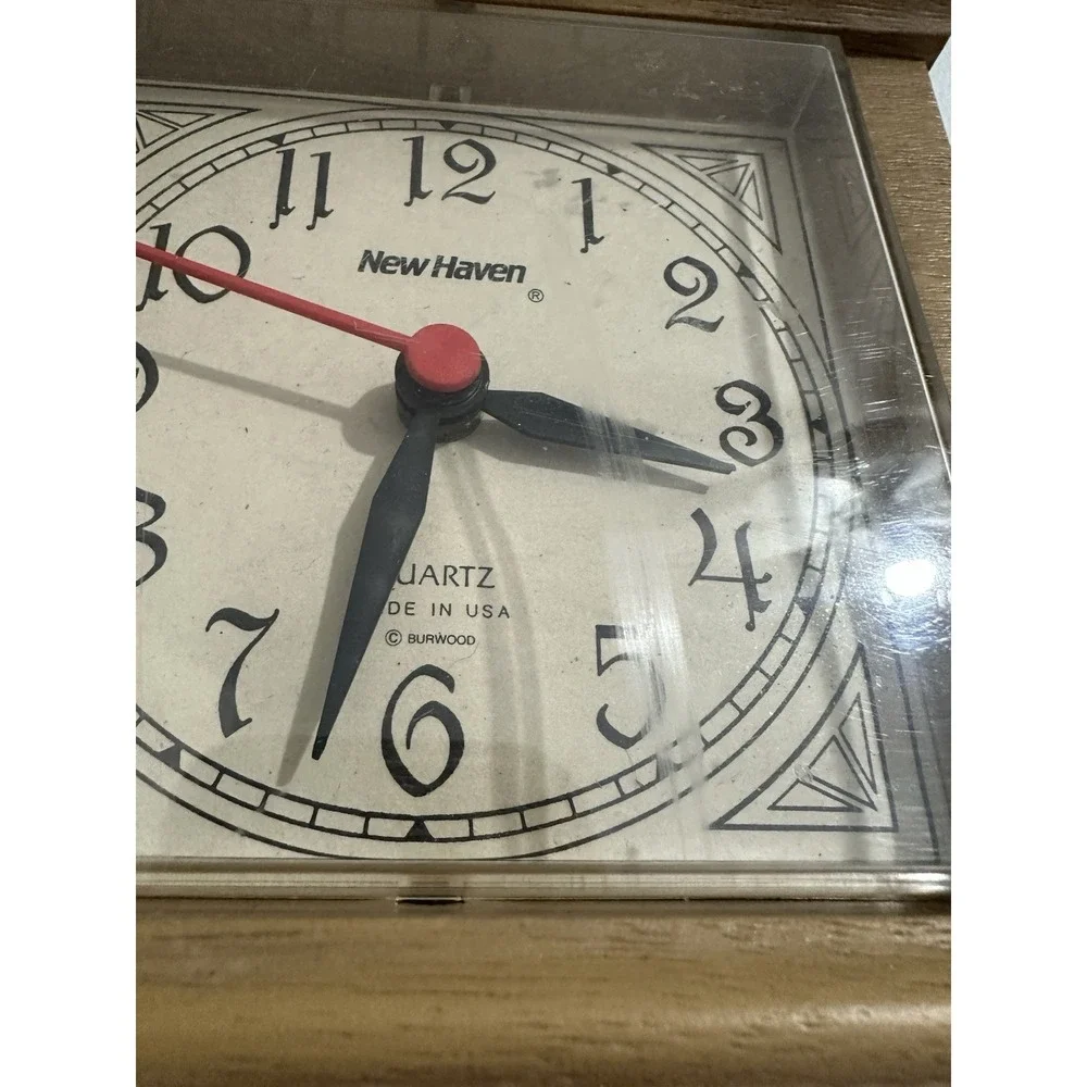 Vintage Kitchen Clock Give Us This Day Bread Plastic Wall Art Food Tea Retro